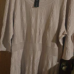 Light pink plus size sweater dress